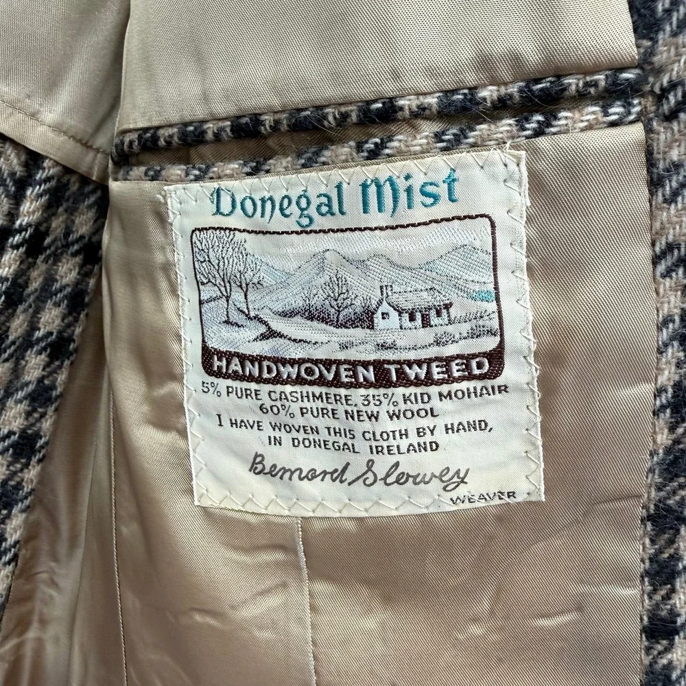 PLEASE READ  Donegal Mist Handwoven Tweed Cashmere & Kid Mohair Coat blazer‎